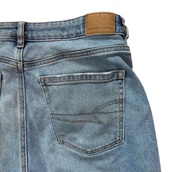 American Eagle Mom Jeans Distressed Denim Size 12 Regular - Picture 8 of 12